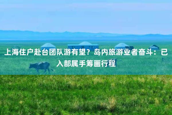 上海住户赴台团队游有望？岛内旅游业者奋斗：已入部属手筹画行程